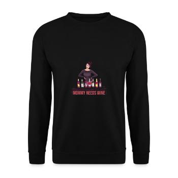 Mom needs wine Mother Wine lover - Unisex Sweatshirt - black - Front - Alina (178cm) & Michal (187cm)
