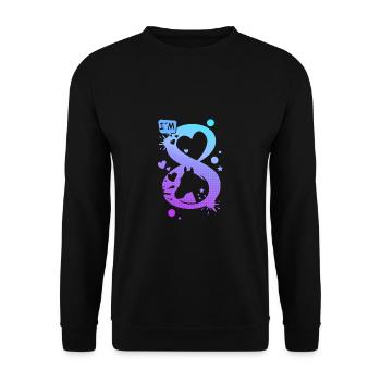 8. Geburtstag Pferde 8 Jahre Mädchen Reiterin - Unisex Pullover - Schwarz - Vorne - Alina (178cm) & Michal (187cm)