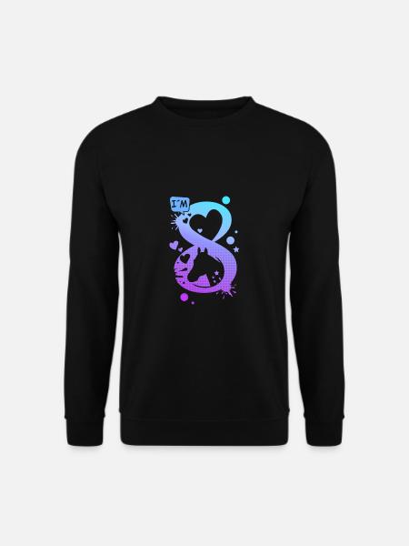 8. Geburtstag Pferde 8 Jahre Mädchen Reiterin - Unisex Pullover - Schwarz