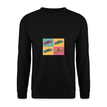 Orgue à bouche Français harmoniciste harpe - Sweat-shirt Unisexe - noir - Devant - Alina (178cm) & Michal (187cm)