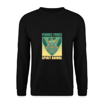 Cute Desert Fox Gift for Girls Kids - Unisex Sweatshirt - black - Front - Alina (178cm) & Michal (187cm)