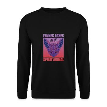 Cute Desert Fox Gift for Girls Kids - Unisex Sweatshirt - black - Front - Alina (178cm) & Michal (187cm)