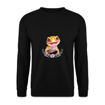 Leopard Gecko Lizard Lover - Unisex Sweatshirt - black - Front - Alina (178cm) & Michal (187cm)