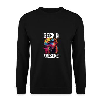 Leopard Gecko Lizard Lover - Unisex Sweatshirt - black - Front - Alina (178cm) & Michal (187cm)