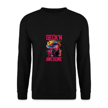 Leopard Gecko Lizard Lover - Unisex Sweatshirt - black - Front - Alina (178cm) & Michal (187cm)