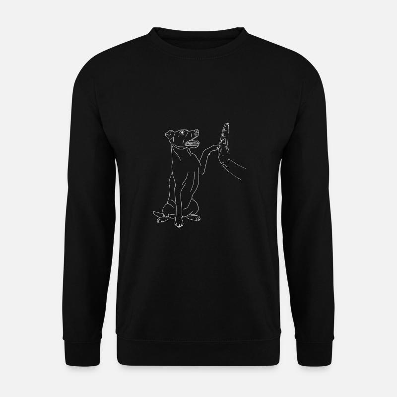 Jack Russell Terrier mit Hand - Unisex Pullover - Schwarz