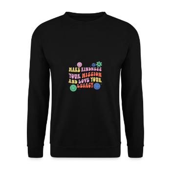 Citations de motivation inspirantes Dictons - Sweat-shirt Unisexe - noir - Devant - Alina (178cm) & Michal (187cm)
