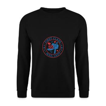 Postman Postman Postman Postman - Unisex Sweatshirt - black - Front - Alina (178cm) & Michal (187cm)