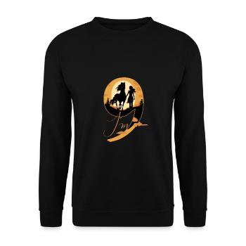 9ème anniversaire Cheval 9 ans Fille Chevaux - Sweat-shirt Unisexe - noir - Devant - Alina (178cm) & Michal (187cm)