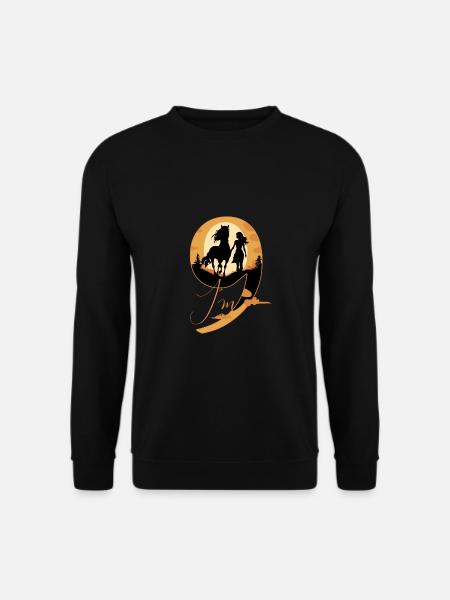 9. Geburtstag Pferd 9 Jahre Mädchen Pferde Reiter - Unisex Pullover - Schwarz