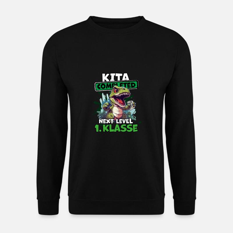 Einschulung Dino Tyrannosaurus Rex Videogamer - Unisex Pullover - Schwarz