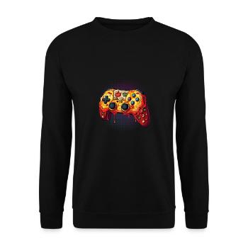 Pizza Gaming Controller Video Games - Unisex Sweatshirt - black - Front - Alina (178cm) & Michal (187cm)