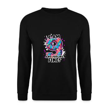 9e anniversaire Donut 9 ans fille disant - Sweat-shirt Unisexe - noir - Devant - Alina (178cm) & Michal (187cm)