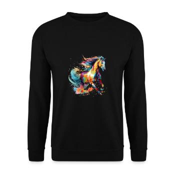Horse Artwork Equitation Dressage Chevaux équestres - Sweat-shirt Unisexe - noir - Devant - Alina (178cm) & Michal (187cm)