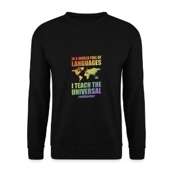 Enseignant d’anglais langue seconde |Langue anglaise |Pour les enseignants d’anglais langue seconde - Sweat-shirt Unisexe - noir - Devant - Alina (178cm) & Michal (187cm)