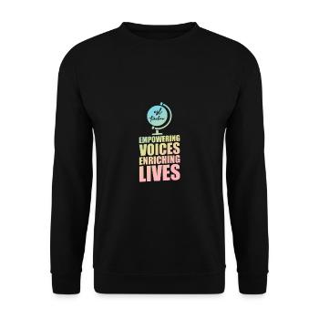Enseignant d’anglais langue seconde |Langue anglaise |Pour les enseignants d’anglais langue seconde - Sweat-shirt Unisexe - noir - Devant - Alina (178cm) & Michal (187cm)