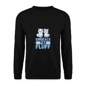 Polar Fox Ice Fox Arctic Fox - Unisex Sweatshirt - black - Front - Alina (178cm) & Michal (187cm)