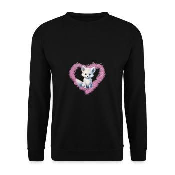 Polar Fox Ice Fox Arctic Fox - Unisex Sweatshirt - black - Front - Alina (178cm) & Michal (187cm)