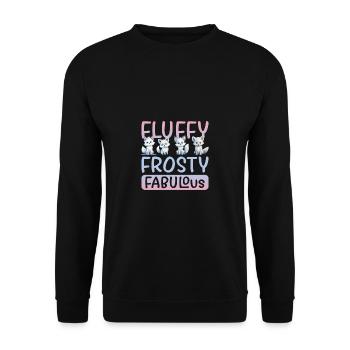 Polar Fox Ice Fox Arctic Fox - Unisex Sweatshirt - black - Front - Alina (178cm) & Michal (187cm)