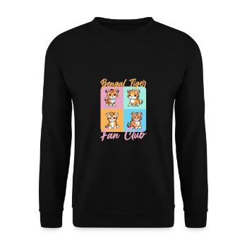 Bengalischer Bengal Tiger - Unisex Pullover - Schwarz - Vorne - Alina (178cm) & Michal (187cm)