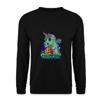 Zombie Unicorn Halloween Pumpkin Ghost Mummy - Unisex Sweatshirt - black - Front - Alina (178cm) & Michal (187cm)