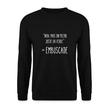 on prend juste un verre - Sweat-shirt Unisexe - noir - Devant - Alina (178cm) & Michal (187cm)