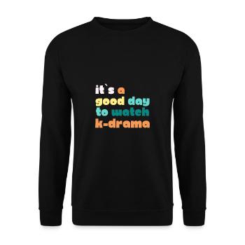K-Drama Liebhaber Lustig KDrama Mutter - Unisex Pullover - Schwarz - Vorne - Alina (178cm) & Michal (187cm)