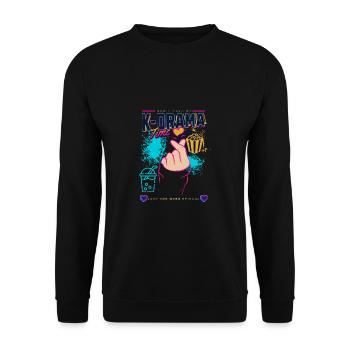 K-Drama Lover Drôle KDrama Maman - Sweat-shirt Unisexe - noir - Devant - Alina (178cm) & Michal (187cm)