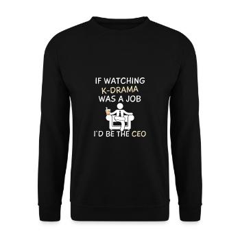 K-Drama Liebhaber Lustig KDrama Mutter - Unisex Pullover - Schwarz - Vorne - Alina (178cm) & Michal (187cm)