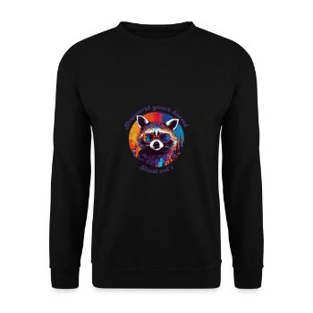 Street Cats, Raccoon, Local, Gift, Cat - Unisex Sweatshirt - black - Front - Alina (178cm) & Michal (187cm)