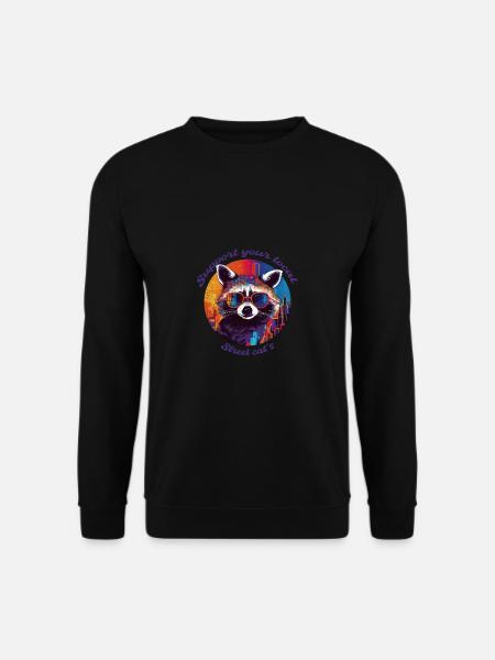 Street Cats, Waschbär, Local, Geschenk, Katze - Unisex Pullover - Schwarz