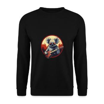 Music, Koala, Guitar, Sunglasses, Gift - Unisex Sweatshirt - black - Front - Alina (178cm) & Michal (187cm)
