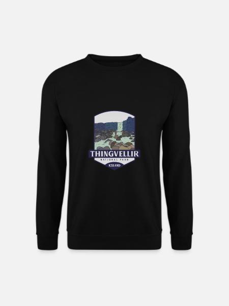 Thingvellir-Nationalpark - Island - Unisex Pullover - Schwarz