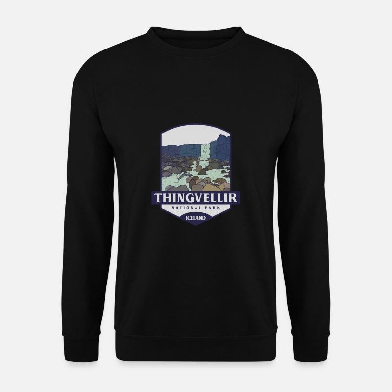 Thingvellir-Nationalpark - Island - Unisex Pullover - Schwarz