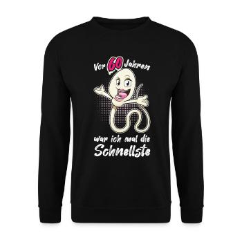 60 Geburtstag Frauen 1961 Jahrgang 60. Jubiläum - Unisex Pullover - Schwarz - Vorne - Alina (178cm) & Michal (187cm)