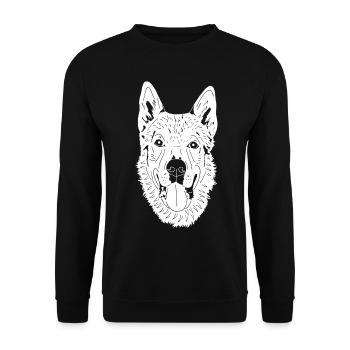 Tschechoslowakischer Wolfhund - Unisex Pullover - Schwarz - Vorne - Alina (178cm) & Michal (187cm)