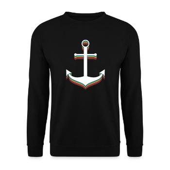 Ancre Rétro Colorée - Sweat-shirt Unisexe - noir - Devant - Alina (178cm) & Michal (187cm)