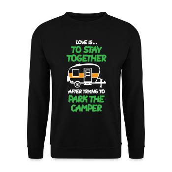 The Camper Van - Unisex Pullover - Schwarz - Vorne - Alina (178cm) & Michal (187cm)