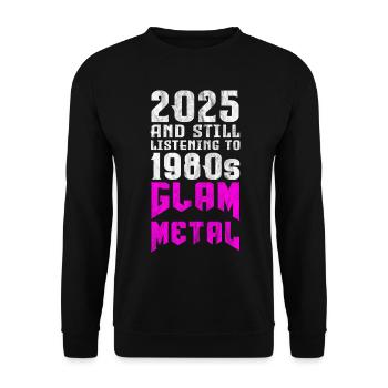 Glam Metal Rétro Vintage des années 80 - Sweat-shirt Unisexe - noir - Devant - Alina (178cm) & Michal (187cm)