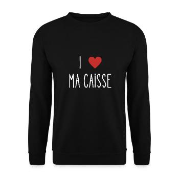 i love ma caisse - Sweat-shirt Unisexe - noir - Devant - Alina (178cm) & Michal (187cm)