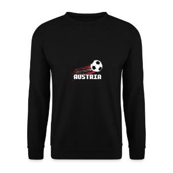 Fußball Österreich Austria Mannschaft Fan Leiberl - Unisex Pullover - Schwarz - Vorne - Alina (178cm) & Michal (187cm)