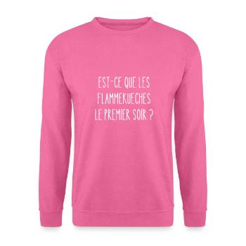 flammekueches couchent le premier soir - Sweat-shirt Unisexe - rose - Devant