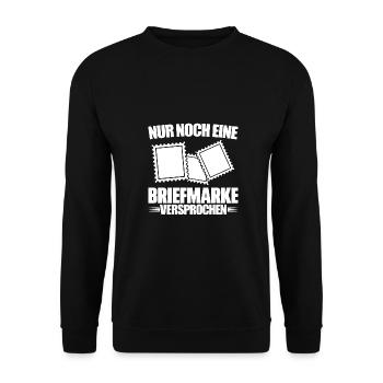 Briefmarke Sammeln Briefmarkensammler Geschenk - Unisex Pullover - Schwarz - Vorne - Alina (178cm) & Michal (187cm)