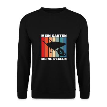 Garten Schrebergarten Gärtner Geschenkidee - Unisex Pullover - Schwarz - Vorne - Alina (178cm) & Michal (187cm)