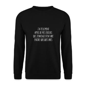 tellement appris de mes erreurs - Sweat-shirt Unisexe - noir - Devant - Alina (178cm) & Michal (187cm)