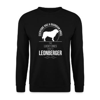 LEONBERGER Guardian Angel Wilsigns - Unisex Pullover - Schwarz - Vorne - Alina (178cm) & Michal (187cm)