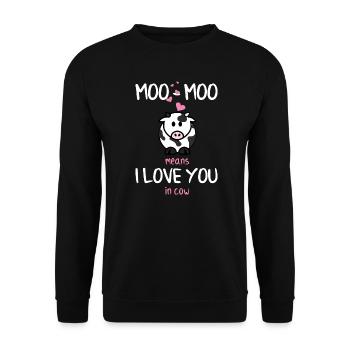 Cadeau de chemise de vache taureau - Sweat-shirt Unisexe - noir - Devant - Alina (178cm) & Michal (187cm)
