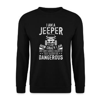 Jeep Dangerous - Unisex Sweatshirt - black - Front - Alina (178cm) & Michal (187cm)