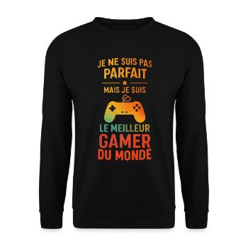 Le meilleur gamer du monde Geek Gamer Gaming - Sweat-shirt Unisexe - noir - Devant - Alina (178cm) & Michal (187cm)