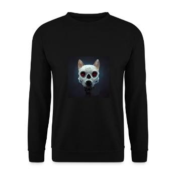 Dog Skull Skull Skull - Unisex Sweatshirt - black - Front - Alina (178cm) & Michal (187cm)